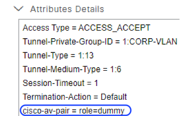 Authorization profile with dummy role to kick back to corporate PSN