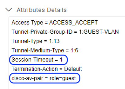 Authorization profile with guest role assignment